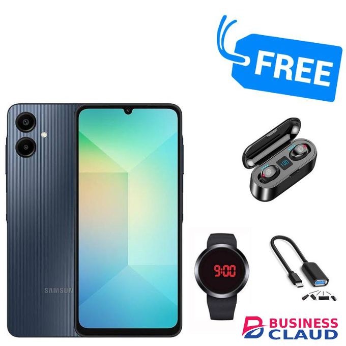 Samsung GALAXY A06,4GB RAM + 128GB ROM,4G,5000MAH,DUAL SIM,50MP,BUDS,WATCH & OTG CABLE,SPLY"