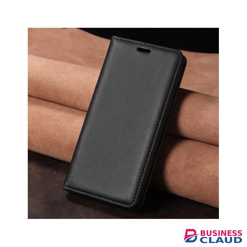 Infinix Hot 8 Luxury Premium Leather Flip Wallet Magnetic Cover Case – Black, Card Slots, Kickstand, Shockproof, Magnetic Closure