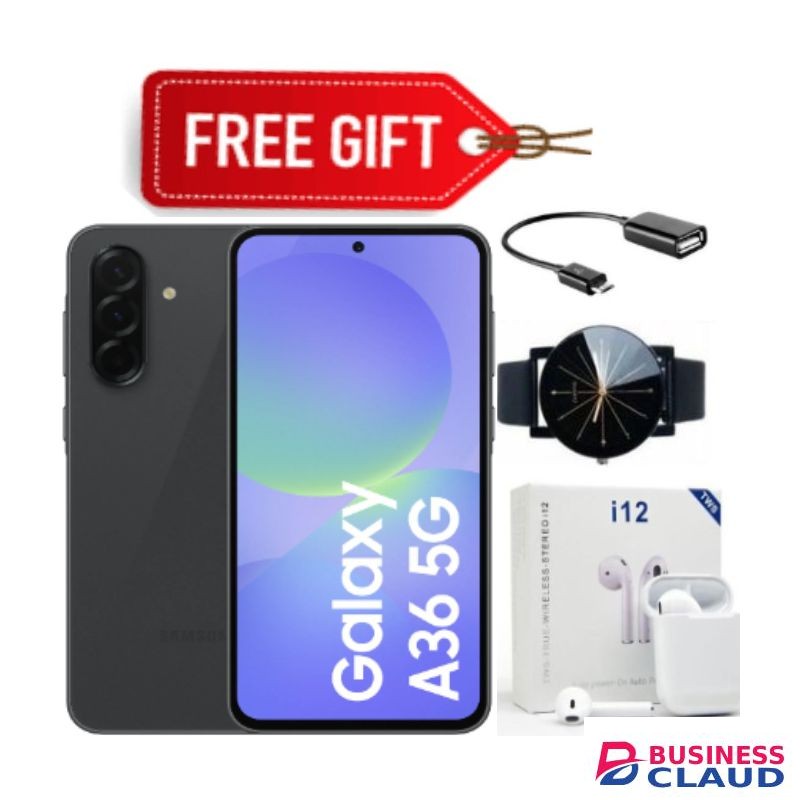 Samsung Galaxy A36 5G, 6.6", 128GB + 6GB RAM (Dual SIM), 50mAh, 5000mAh - Black+Free Gifts