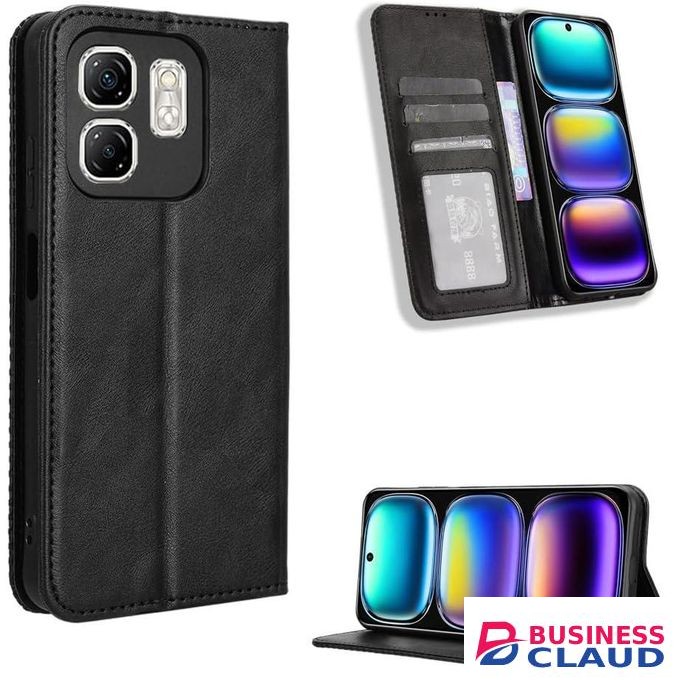 ID/Cards and Cash Wallet, All round Protection Leather Flip Cover Case for Infinix Hot 50i
