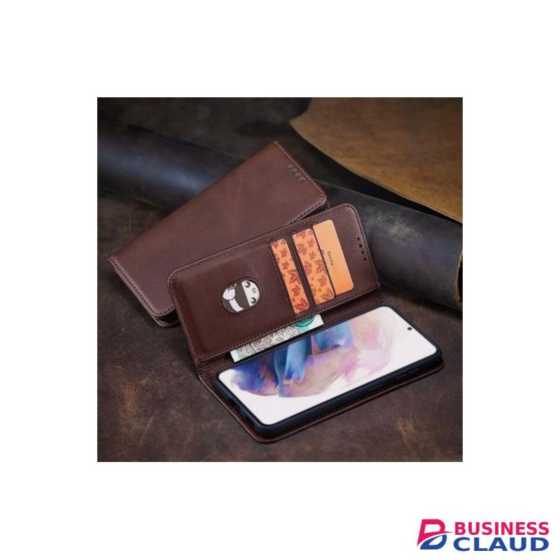 Infinix Hot 40i Luxury Leather Flip Wallet Magnetic Cover Case – Brown, Shockproof, Kickstand, Card Slots, Magnetic Closure