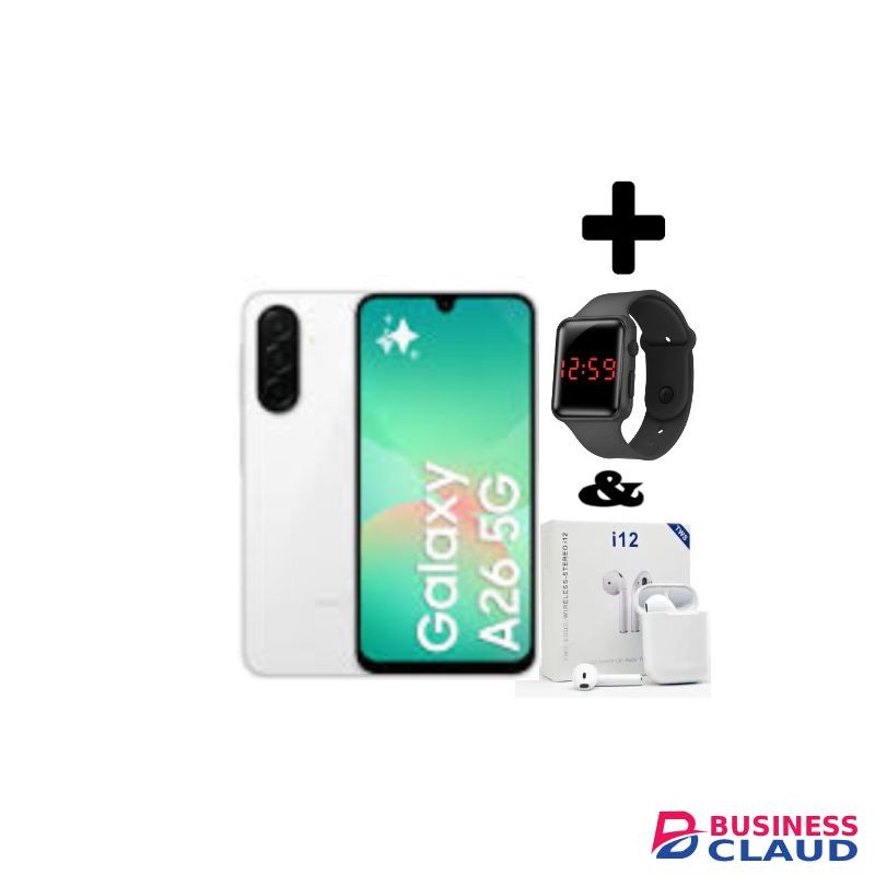Samsung Galaxy A26 5G, 6.7'' 6GB RAM + 128GB ROM, 50MP, Dual Sim - White+Gifts
