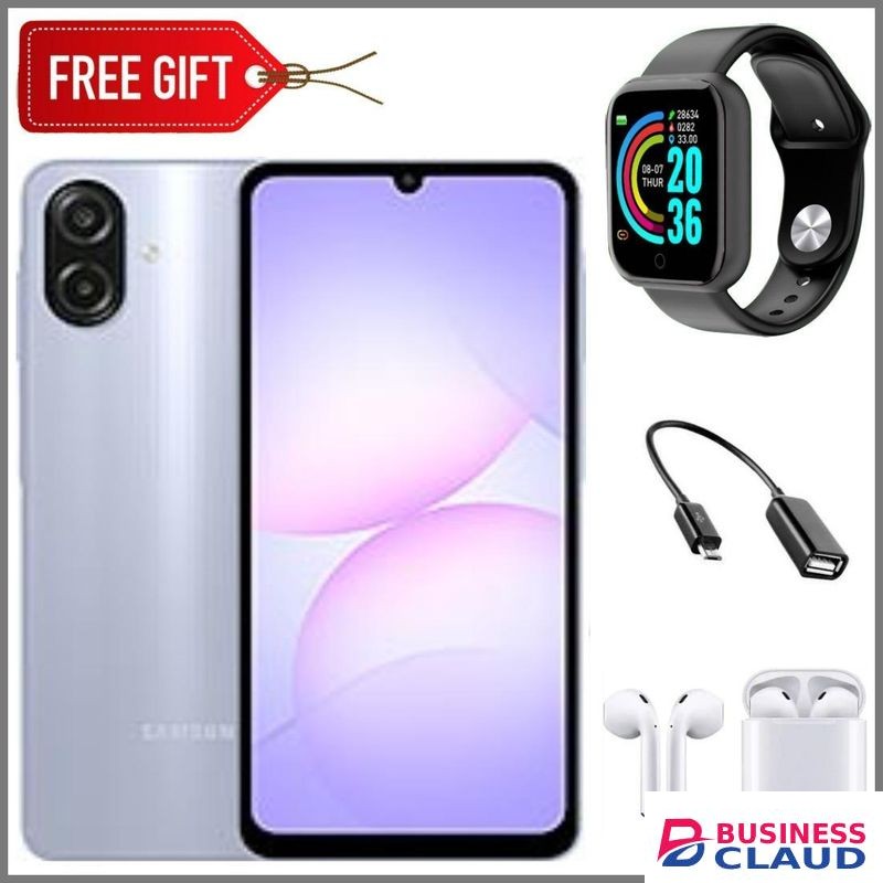 Samsung Galaxy A07, 6.7'' Display, 4GB RAM + 64GB ROM (Dual Sim) 50MP Camera, 5000mAh-Light Blue+Otg+Webwatch+Earpods
