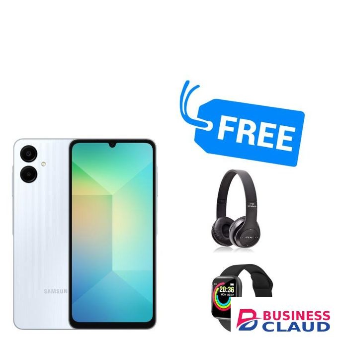 Samsung GALAXY A06,IPS LCD 6.7"4GB RAM & 64GB ROM,5000MAH,50MP,DUAL SIM,HEADPHONES & WATCH