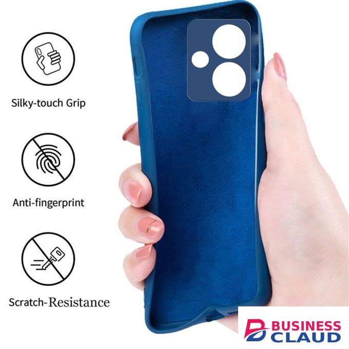Blue Soft Silicone Slim Smooth Phone Case Cover for Infinix Hot 30i