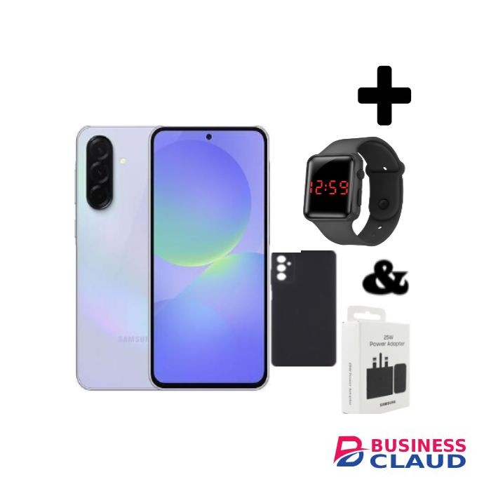 Samsung Galaxy A36 5G, 6.7", 128GB + 6GB RAM (Dual SIM), 50MP, 5000mAh,Lavender+Led Watch+Adapter+Cover