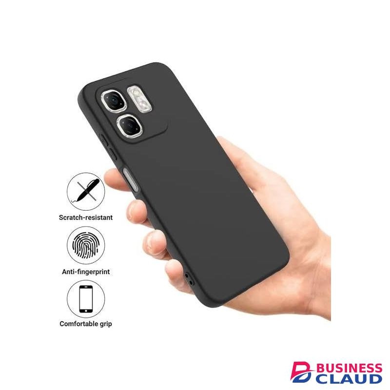 (Hot 50i Smart 9) Shockproof Liquid Silicone Back Case Cover With Smooth Interior And Full Camera Cover For Infinix Hot 50i_ Smart 9 (Black)