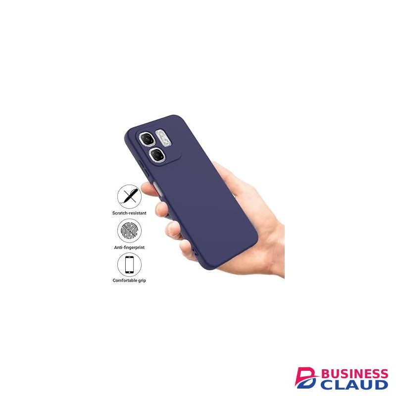 (Hot 50i Smart 9) Shockproof Liquid Silicone Back Case Cover With Smooth Interior And Full Camera Cover For Infinix Hot 50i_ Smart 9 (Navy)
