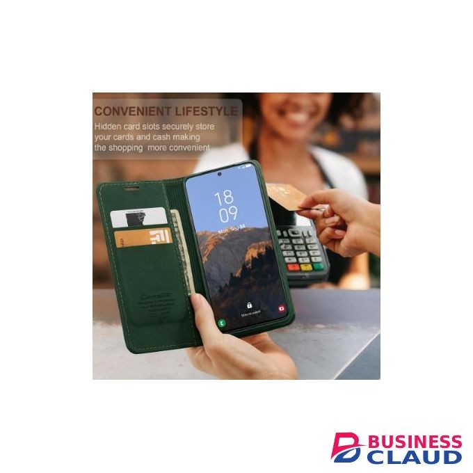 Infinix Hot 50 Pro Retro Flip Wallet Suede Leather Cover Case, All-Round Protective Phone Case with Card Holder and Foldable Stand, Green