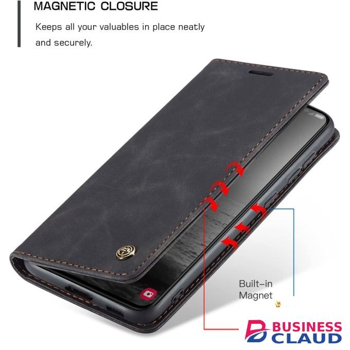 CaseMe Executive Retro Leather Wallet Case for Infinix Hot 50 pro+ – Premium PU Leather, Multi-Card Organizer, Zipper Pocket & Magnetic Lock