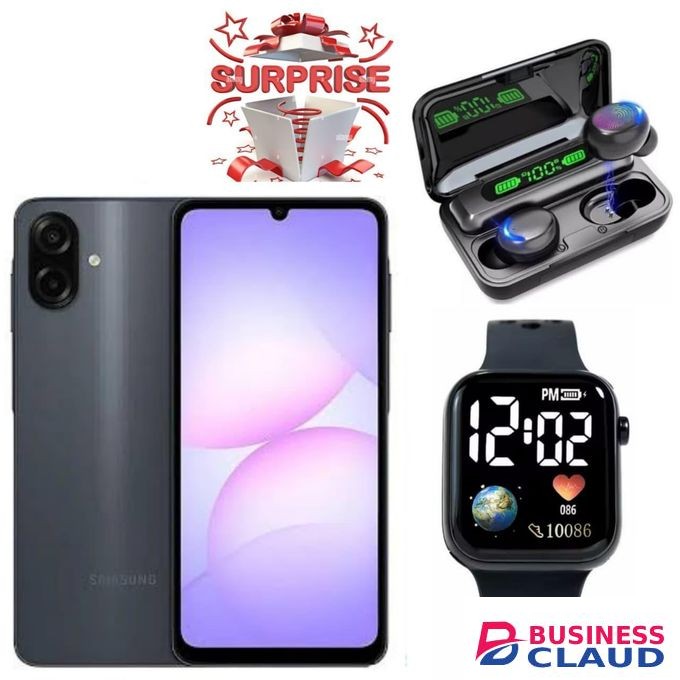 Samsung A07 6.7'' Display, 4GB RAM +64GB ROM 5000MAH Battery, Dual-2 Years Warranty+ F9, LED WATCH