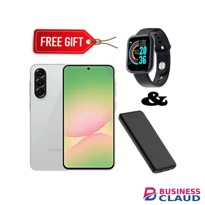 Samsung Galaxy A56 5G, 6.7", 256GB ROM + 8GB RAM (Dual SIM), 5000mAh,Awesome Lightgray+Smartwatch+Powerbank