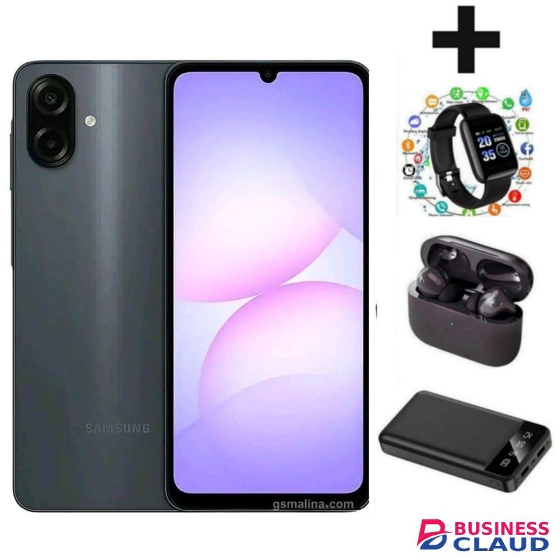 Samsung A07 DISPLAY 6.7 INCHES 4GB RAM + 64GB ROM DUAL PODS WATCH POWER BANK