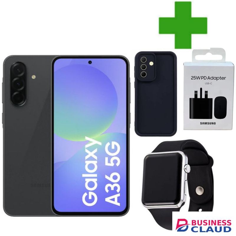 Samsung Galaxy A36 5G, 6.6", 128GB + 6GB RAM (Dual SIM), 50mAh, 5000mAh ADAPTER LED WATCH COVER