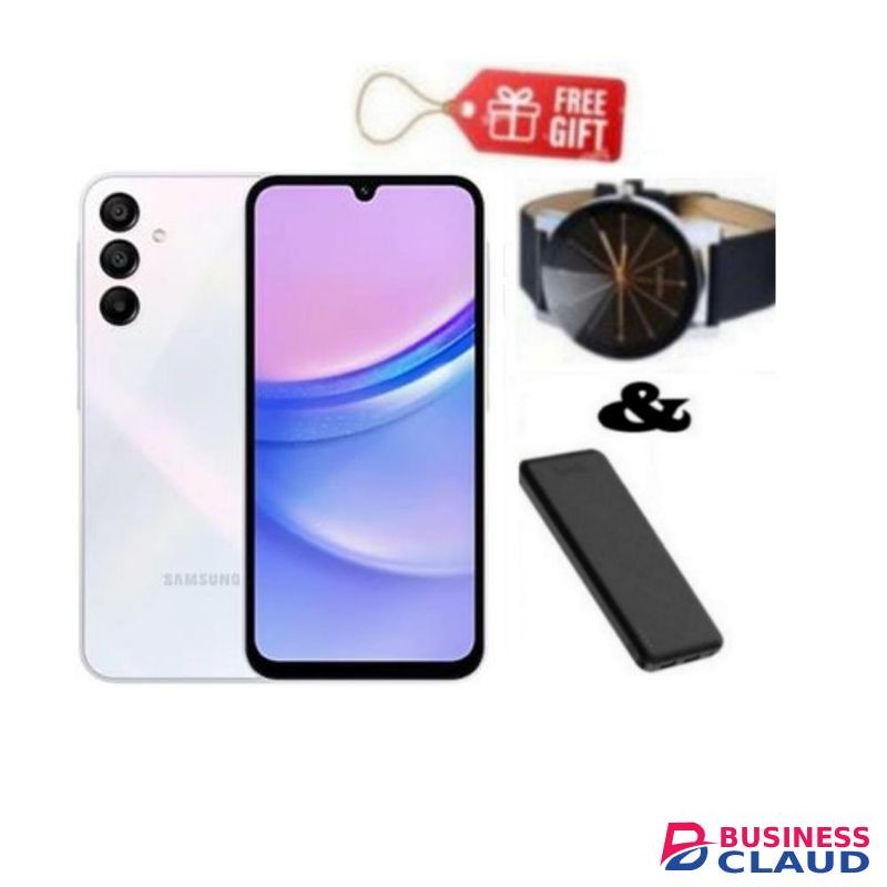 Samsung Galaxy A15, 6.5", 256GB + 8GB RAM (Dual SIM), 5000mAh, 4G- Light Blue + Watch & Powerbank