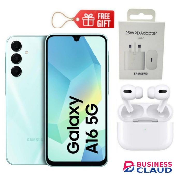 Samsung Galaxy A16, 6.7", 128GB ROM + 4GB RAM (Dual SIM), 5000mAh, Light Green + Airpods & Travel Adapter