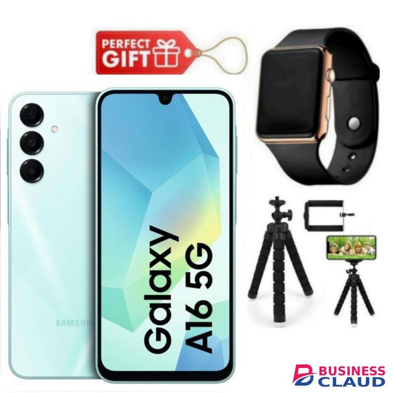 Samsung Galaxy A16, 6.7", 128GB ROM + 4GB RAM (Dual SIM), 5000mAh, Light Green + Tripod Stand & Led Watch
