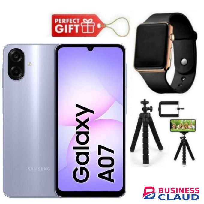 Samsung Galaxy A07, 6.7", 8GB RAM + 256GB RM (Dual SIM), 5000mAh, Light Violet + Led Watch & Tripod Stand