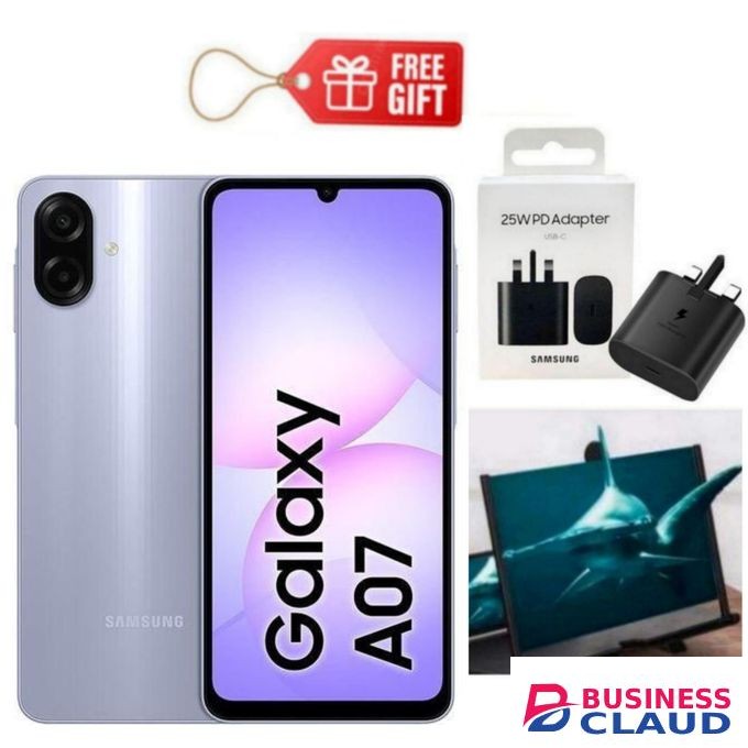 Samsung Galaxy A07, 6.7", 8GB RAM + 256GB RM (Dual SIM), 5000mAh, Light Violet + Magnifier & Travel Adapter