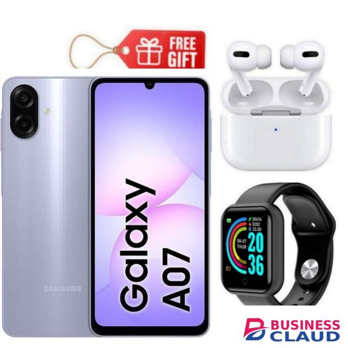 Samsung Galaxy A07, 6.7", 8GB RAM + 256GB RM (Dual SIM), 5000mAh, Light Violet + Airpods & Smart Watch
