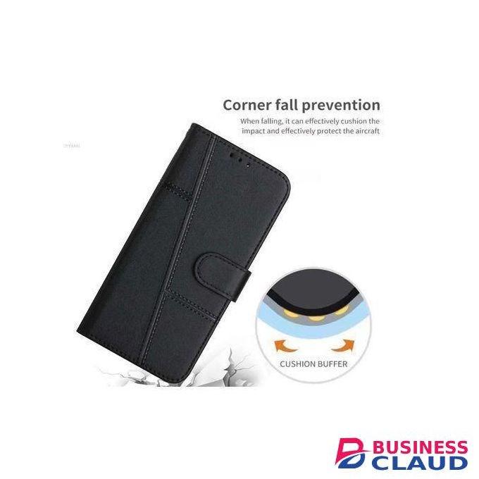 Infinix Hot 60i Case Flip Wallet Book Leather Magnetic Stand Case with Card Slots & All-Round Protection Phone Case/ cover_Black