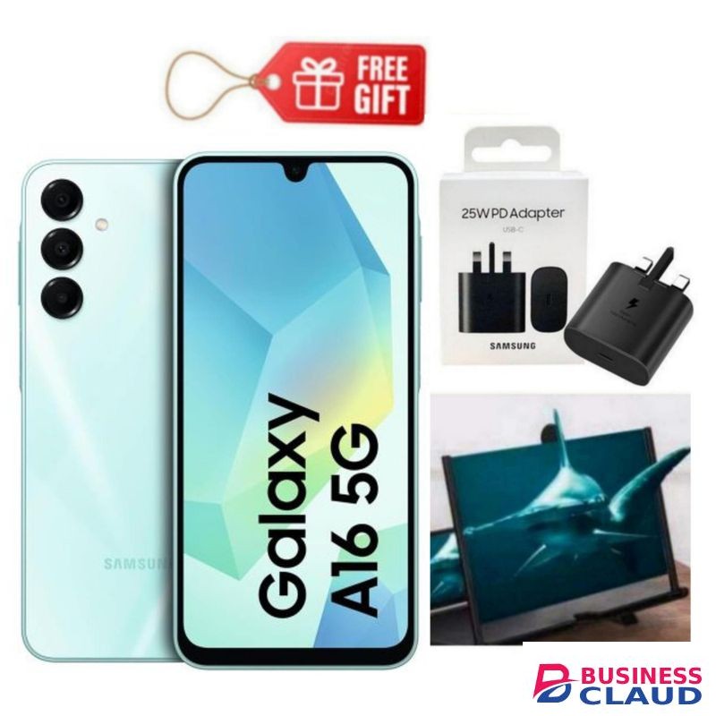 Samsung Galaxy A16, 6.7", 128GB ROM + 4GB RAM (Dual SIM), 5000mAh, Light Green + Travel Adapter & Magnifier