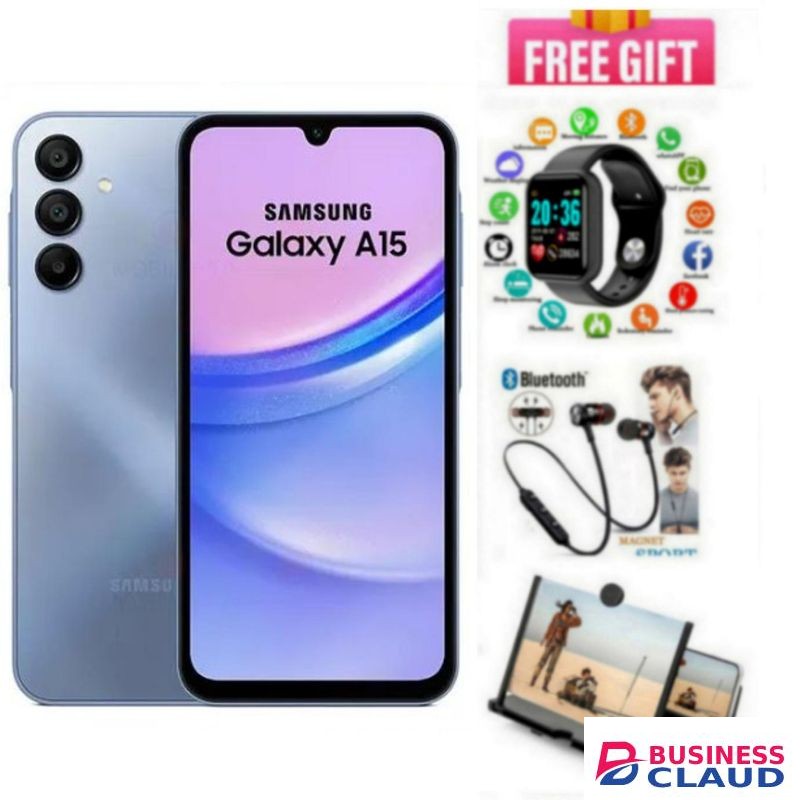 Samsung Galaxy A15, 6.5'' Display, 6GB RAM + 128GB ROM (Dual Sim) 50MP, 5000mAh+SPORT WATCH