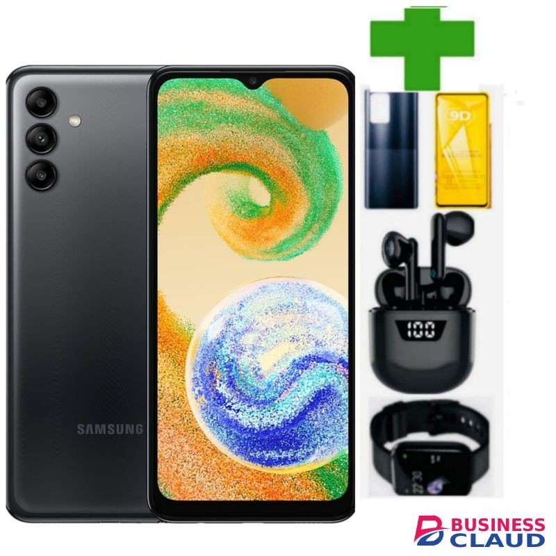 Samsung A04s, 6.5", 128GB + 4GB RAM (Dual SIM), 50MP, 5000mAh Plus ,plus Phone Cover,I12,led Watch
