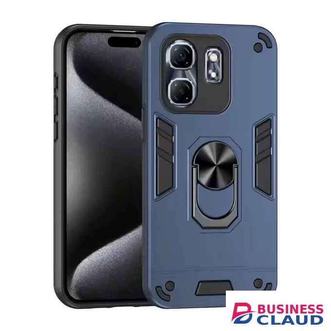 Infinix Hot 50i Shockproof Hybrid Armor Magnetic Ring Stand Cover Case..