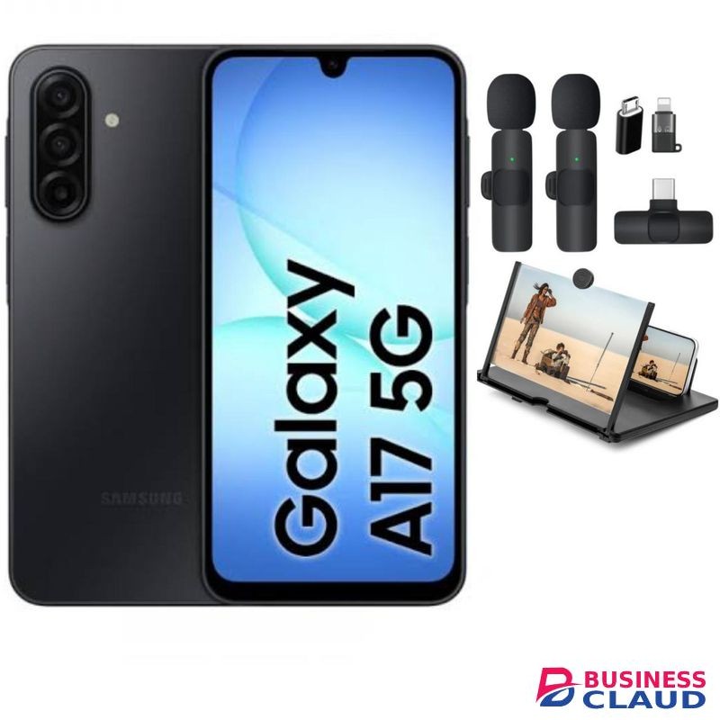 Samsung Galaxy A17, 6.7'' HD+ Display, 8GB RAM + 256GB ROM (Dual Sim), 50MP Camera, 5000mAh Battery - Black + Lapel+magnifier