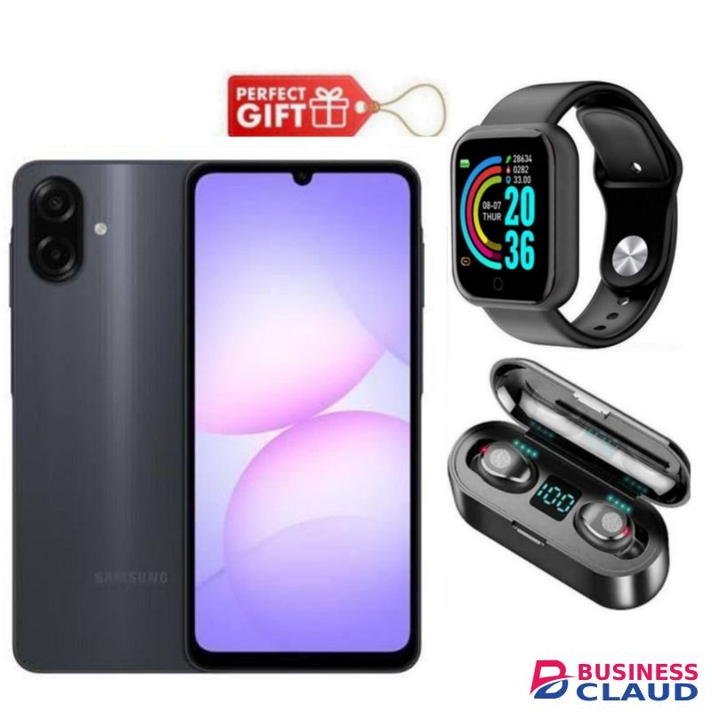 Samsung Galaxy A07, 6.7", 8GB RAM + 256GB RM (Dual SIM), 5000mAh, Black + F9 Earbuds & Smart Watch