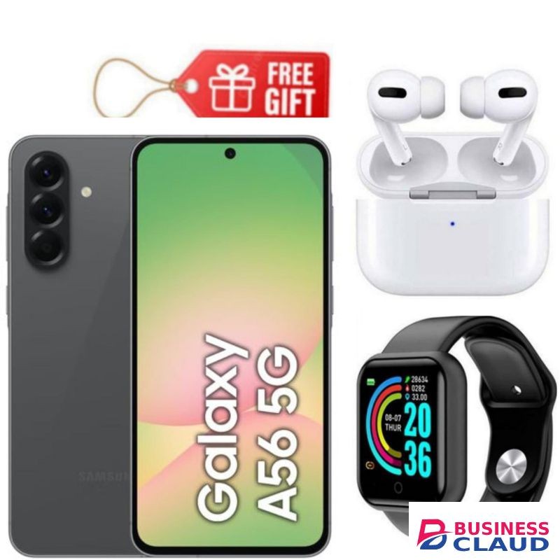 Samsung Galaxy A56 5G, 6.7", 128GB ROM + 8GB RAM (Dual SIM), 5000mAh, Awesome Graphite + Smart Watch & Airpods