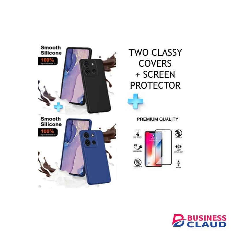 INFINIX HOT 40i Two Fashion Ultraslim Protective Cover Cases + Screen Protector..