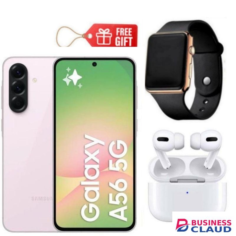 Samsung Galaxy A56 5G, 6.7", 128GB ROM + 8GB RAM (Dual SIM), 5000mAh, Awesome Pink + Led Watch & Airpods