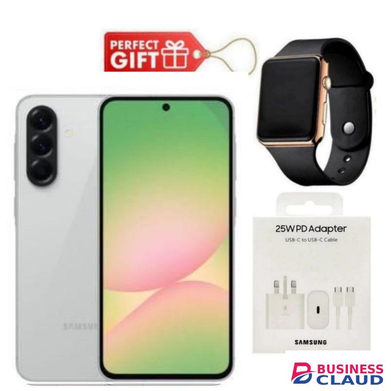 Samsung Galaxy A56 5G, 6.7", 128GB ROM + 8GB RAM (Dual SIM), 5000mAh, Light Grey + Travel Adapter & Led Watch