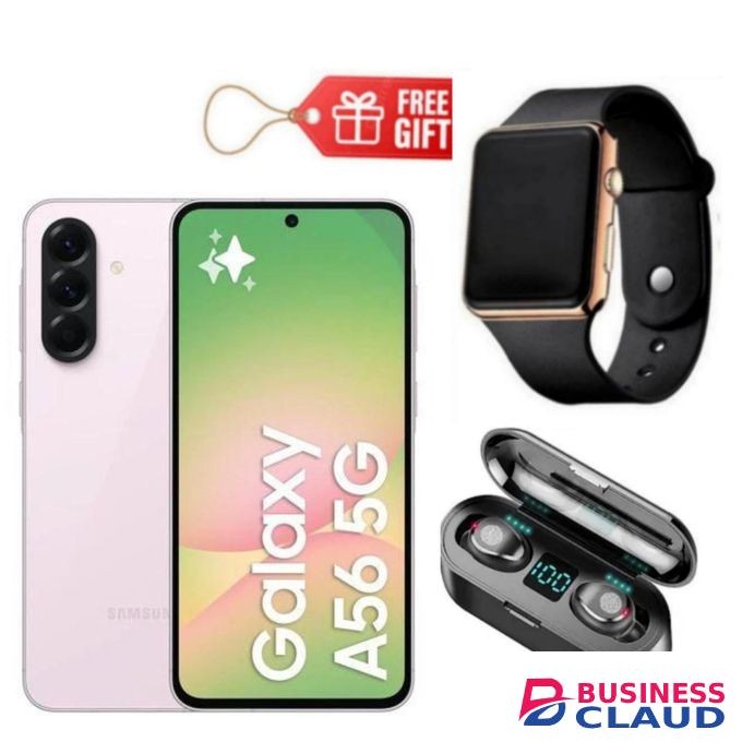 Samsung Galaxy A56 5G, 6.7", 128GB ROM + 8GB RAM (Dual SIM), 5000mAh, Awesome Pink + F9 Earbuds & Led Watch