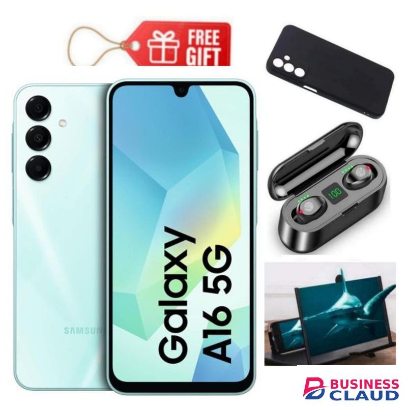 Samsung Galaxy A16, 6.7", 128GB ROM + 4GB RAM (Dual SIM), 5000mAh, Light Green + Phone Cover, F9 Earbuds & Magnifier