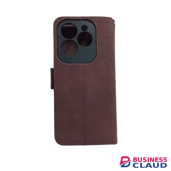 Leather Card Wallet Flip Cover for Infinix Hot 40i 4G - Brown