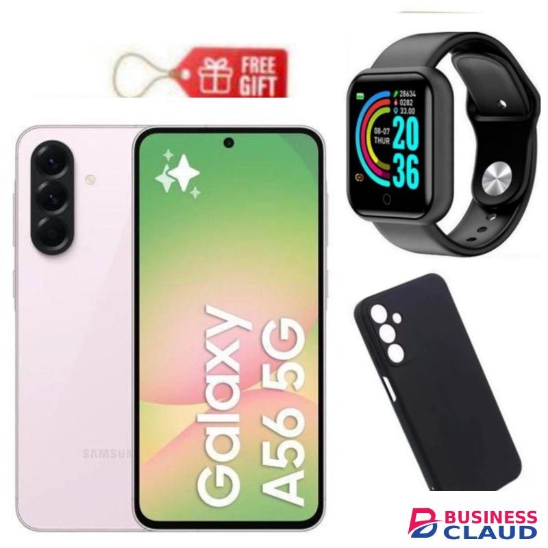 Samsung Galaxy A56 5G, 6.7", 128GB ROM + 8GB RAM (Dual SIM), 5000mAh, Awesome Pink + Smart Watch & Phone Cover
