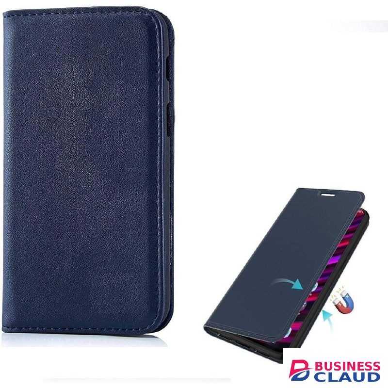 Premium Flip Wallet Leather Case for Infinix HOT 50 Stylish Book Cover with Card Slots and Full Protective Design - Elegant Blue Leather