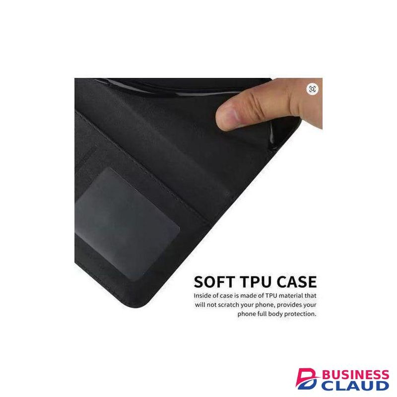 Premium Flip Wallet Leather Case for Infinix HOT 10 Lite Stylish Book Cover with Card Slots and Full Protective Design - Classic Black Leather
