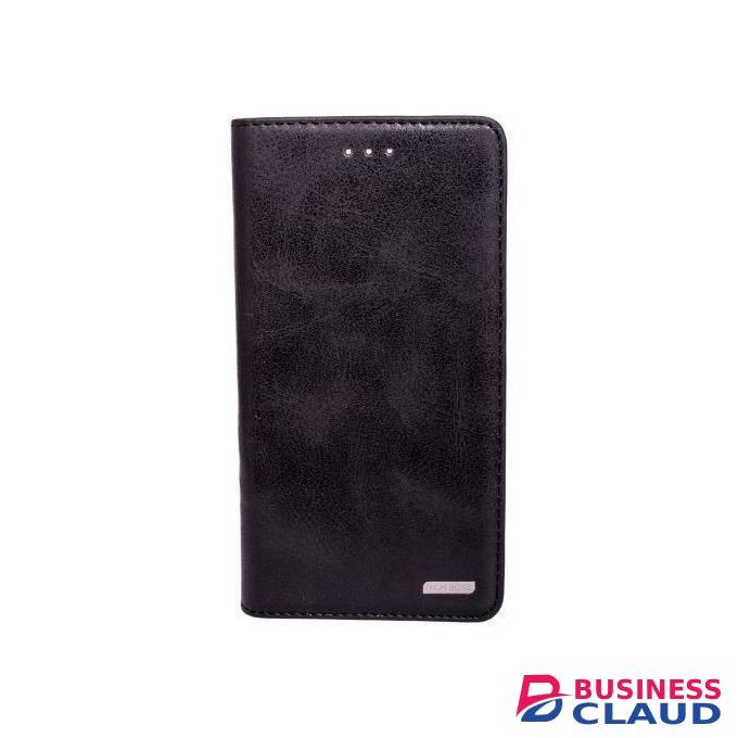 Premium Flip Wallet Leather Case for Infinix HOT 9 Stylish Book Cover with Card Slots and Full Protective Design - Classic Black Leather