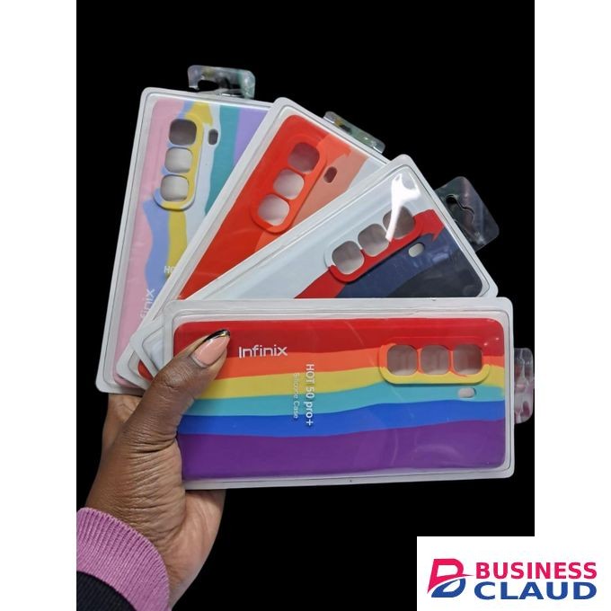 Infinix Hot 50 Pro Plus Rainbow Good Quality Silicone Cover / Case