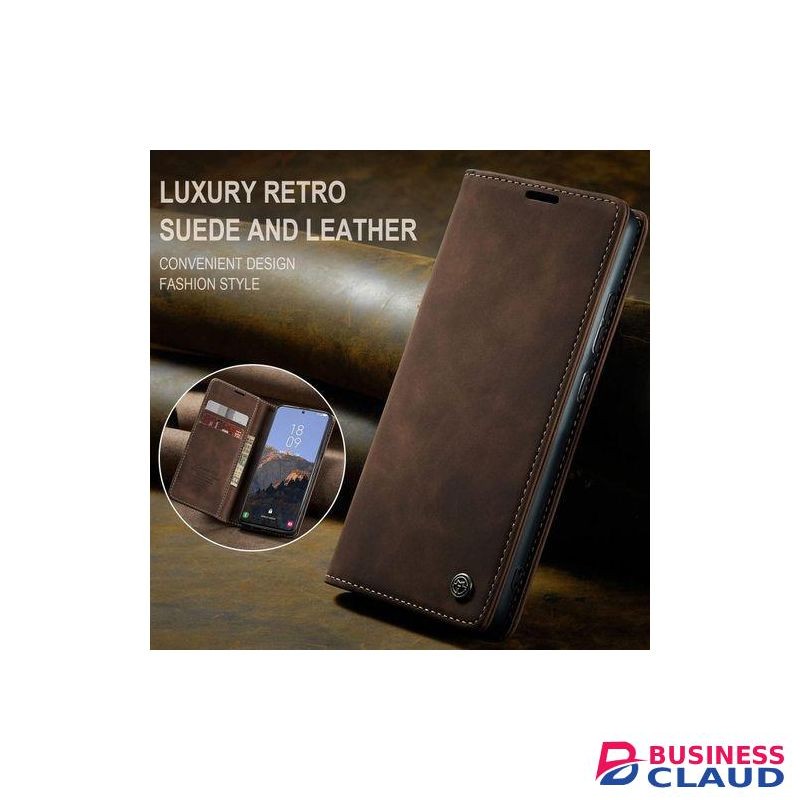 CaseMe Luxury Edition Retro Leather Wallet Case for Tecno Camon 30s – Stylish PU Leather, Card Slots, Zipper Storage & Magnetic Flap