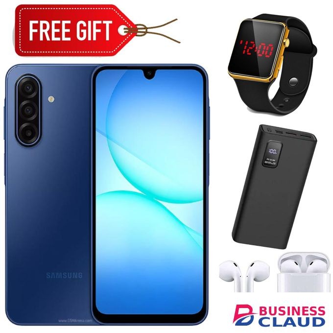 Samsung Galaxy A17, 6.7'' HD+ Display, 8GB RAM + 256GB ROM (Dual Sim), 50MP Camera, 5000mAh Battery - Blue + LED Watch + Earpods & power bank
