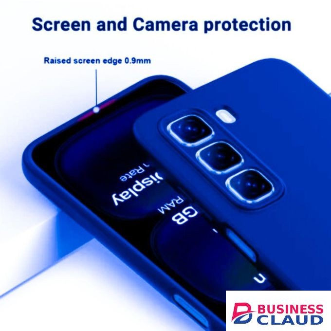 Infinix Hot 50 Pro+ Plus Original Liquid Silicone Phone Case - Protective Cover with Soft-Touch Matte Finish (Blue)