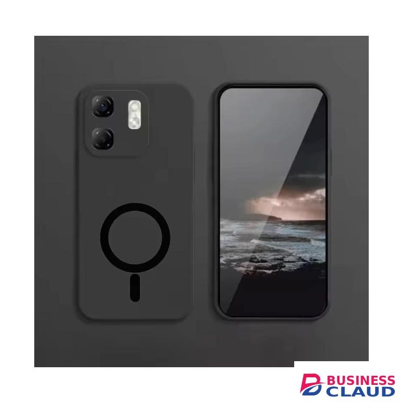 Infinix Hot 50i Back Cover Unique Black Soft Feel With Magsafe Mark Comfortable Grip Phone Case/ Cover