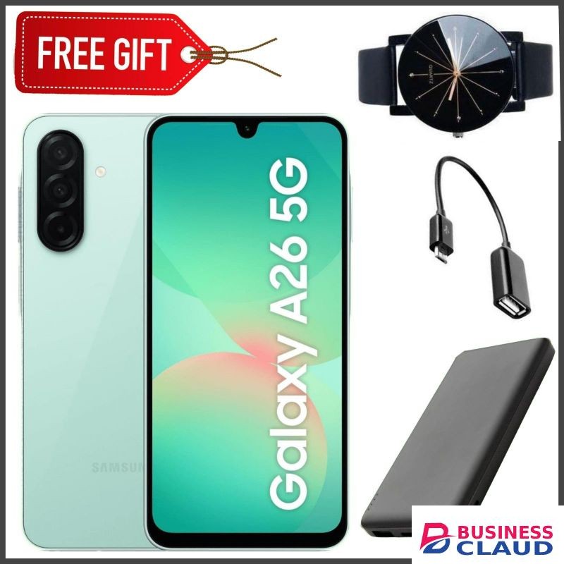 Samsung Galaxy A26 5G, 6.7'' 8GB RAM + 128GB ROM, 50MP, Dual Sim -Mint+Otg+Web watch+Power Bank