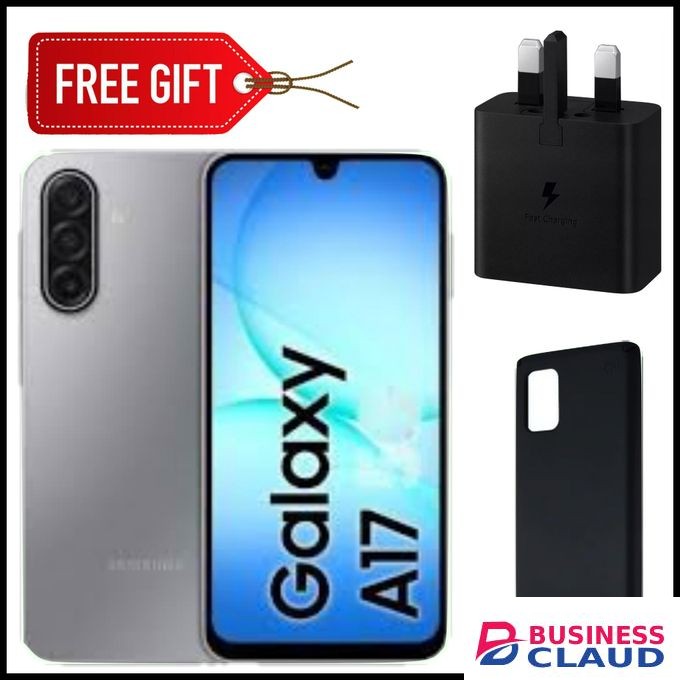 Samsung Galaxy A17, 6.7'' HD+ Display, 8GB RAM + 256GB ROM (Dual Sim), 50MP, 5000mAh Battery - Gray+Free 25W adapter&Cover