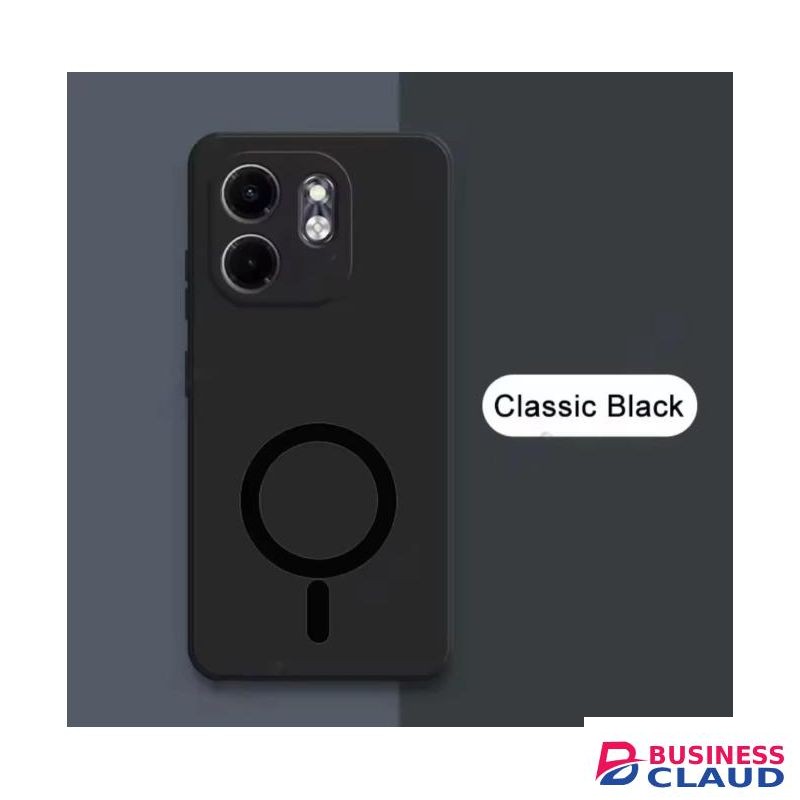 Infinix Hot 50i Back Cover Unique Black Soft Feel With Magsafe Mark Phone Case Protective Cover